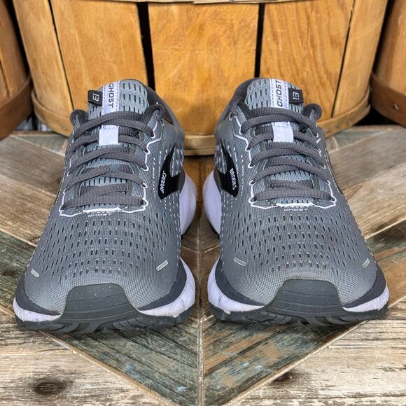 Brooks Ghost 13 Gray Blackened Pearl Purple Comfort Running Shoes Women Size 7.5 - Picture 4 of 12